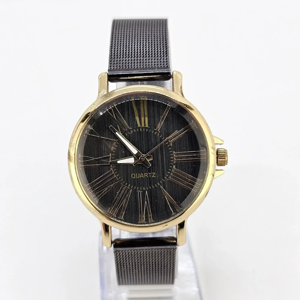 Women's Analog Watch 36MM Dark Brown Dial Dark Brown Mesh Bands NEW Battery